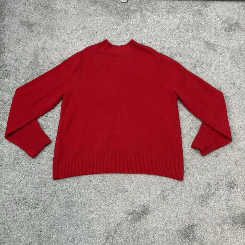 J. Crew Factory Red Crew Neck Sweater Extra Soft Yarn Size XL